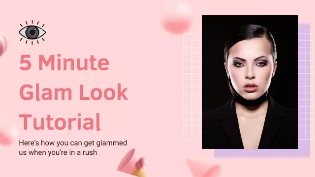 Quick Glam Makeup Tutorial YouTube Thumbnail Template