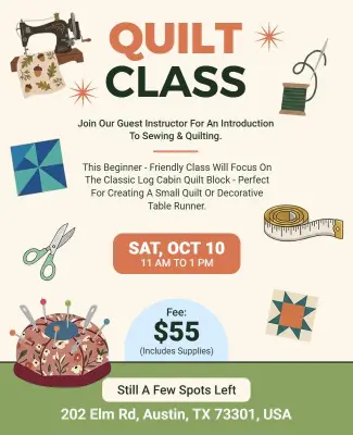 Quilt Class Flyer Template