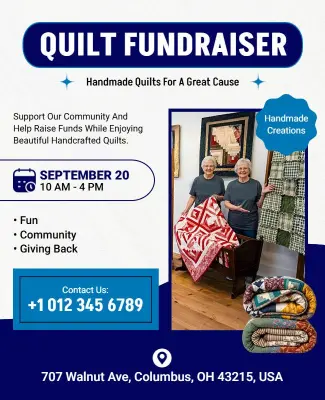 Quilt Fundraiser Event Flyer Template