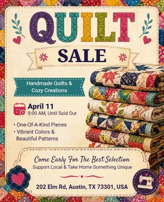 Quilt Sale Event Promotion Flyer Template