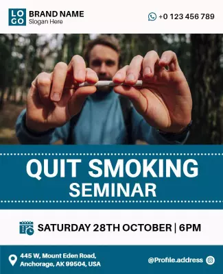 Quit Smoking Awareness Seminar Flyer Template