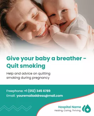 Quit Smoking During Pregnancy Flyer Template
