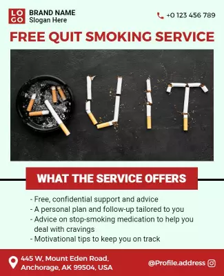 Quit Smoking Support Service Flyer Template