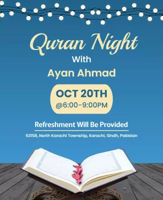 Quran Night Community Gathering Flyer Template