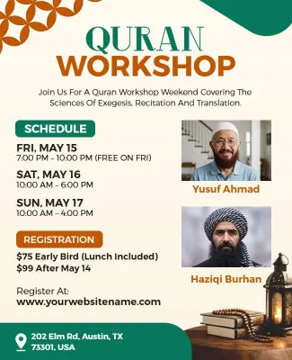 Quran Study Workshop Flyer Template