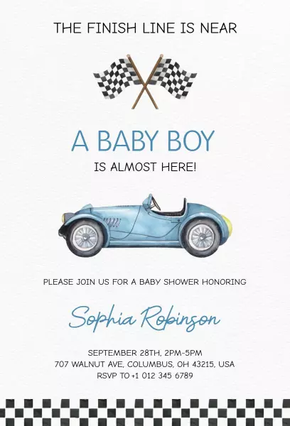 Racing Cars Themed Fun Birthday Celebration Invitation Template