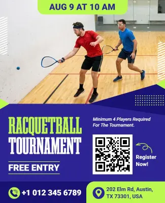 Racquetball Tournament Event Flyer Template
