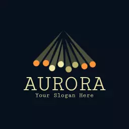 Radiant Colors and Triangular Design in Aurora Logo Template