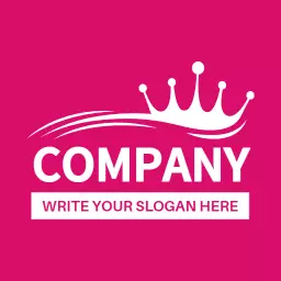 Radiant Pink Crown Design Emphasizing Princess Themes Logo Template