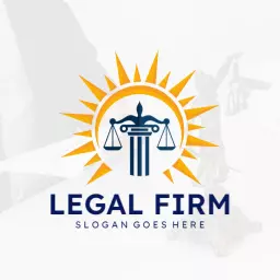 Radiant Sun Over Scales of Justice for Law Firm Logo Template