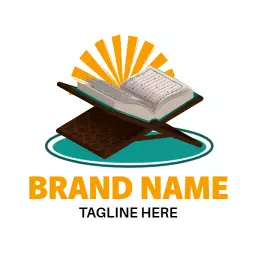 Radiant Sunlight Illuminating Open Quranic Book Logo Template