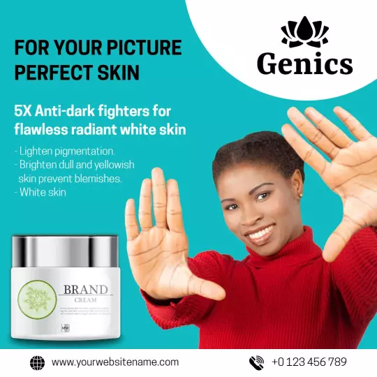 Radiant White Skin Anti-Dark Cream Promotion Ad Template