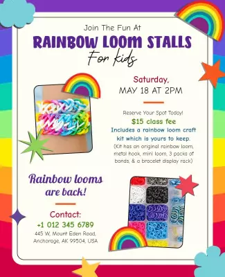 Rainbow Loom Craft Workshop Flyer Template