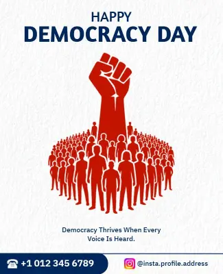 Raise Your Voice Democracy Day Poster Template