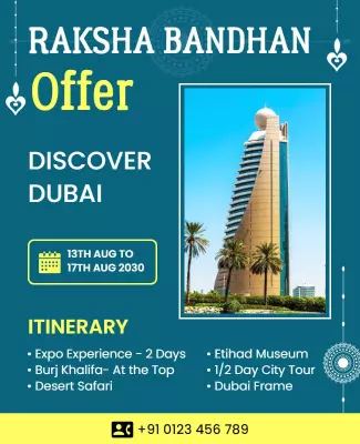 Raksha Bandhan Dubai Travel Offer Flyer Template