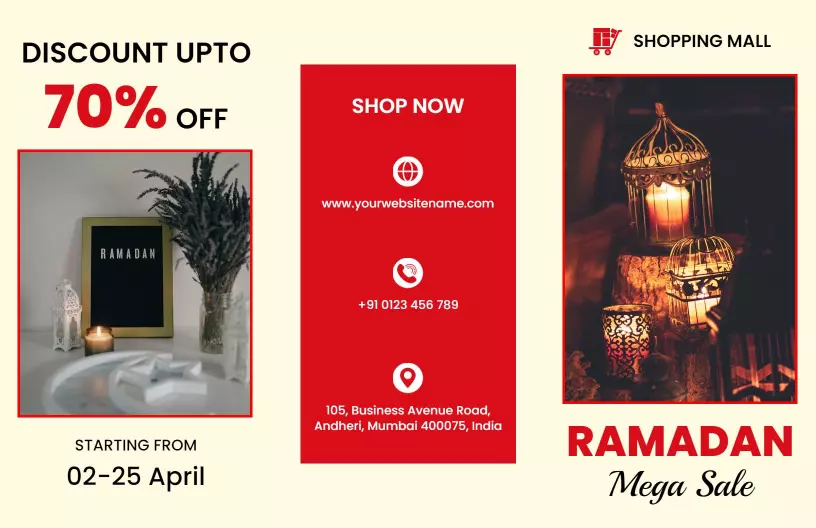Ramadan Festival Mega Sale Discounts and Offers Brochure Template