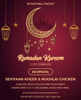 Ramadan Kareem Eid Celebration Flyer Template