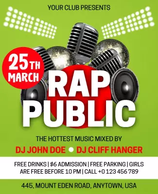 Rap Music Event Promotion Flyer Template