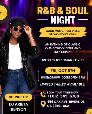 R&b and Soul Night Event Flyer Template