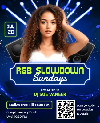 R&b Slowdown Sundays Music Event Flyer Template