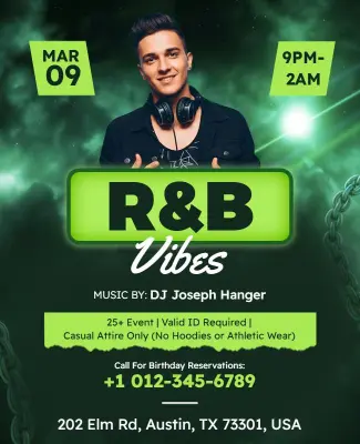 R&b Vibes Nightclub Event Flyer Template