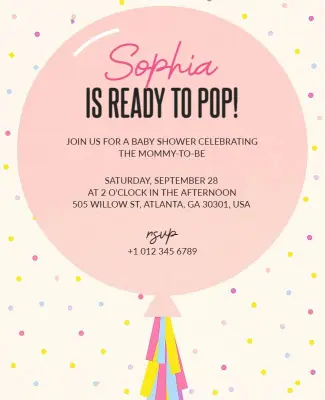 Ready to Pop Theme Baby Shower Invite Flyer Template
