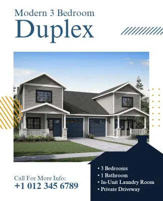 Real Estate Duplex Rental Flyer Template