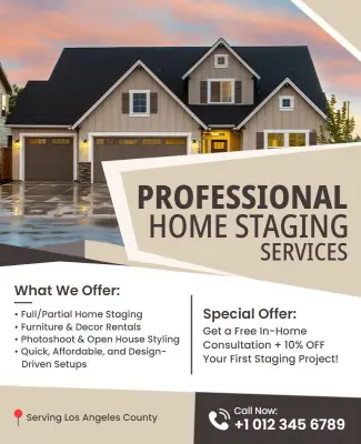 Real Estate Home Staging Services Promotional Flyer Template