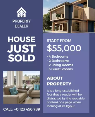 Real Estate House Just Sold Flyer Template