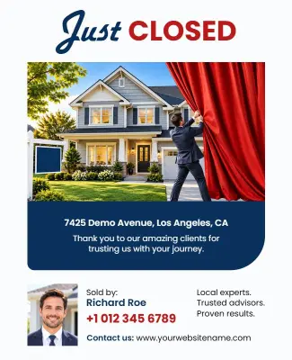 Real Estate Just Closed Announcement Flyer Template