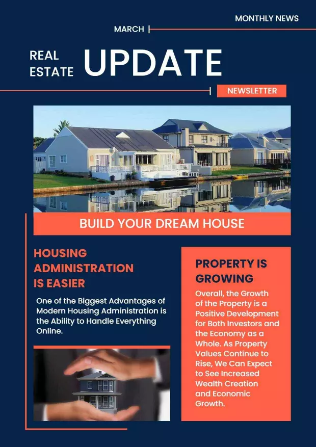 Real Estate Monthly Update and Housing News Newsletter Template