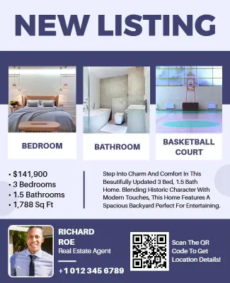 Real Estate New Property Listing Flyer Template