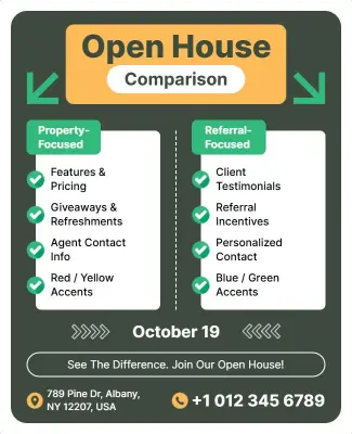 Real Estate Open House Comparison Flyer Template