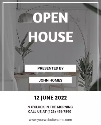 Modern Minimalist Open House Invitation Flyer Template