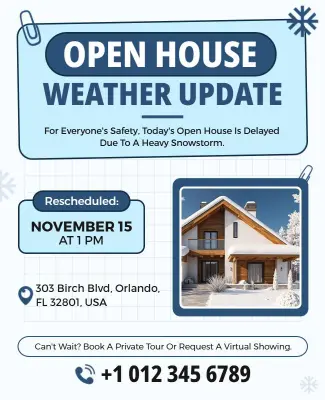 Real Estate Open House Weather Update Flyer Template