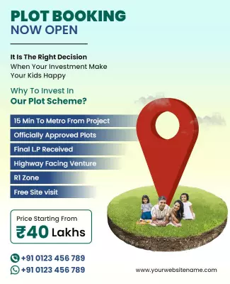Real Estate Plot Booking Promotion Flyer Template