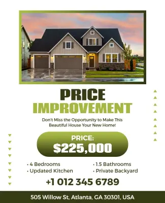 Real Estate Price Improvement Flyer Template