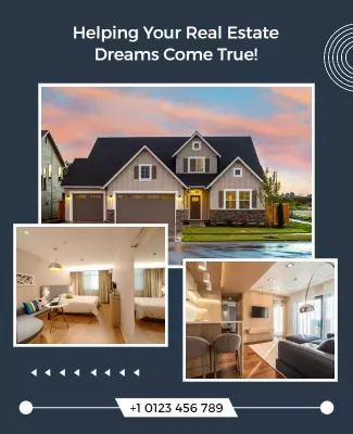 Real Estate Promotion Flyer with Modern Home Designs Template