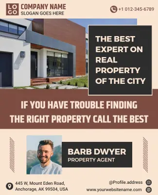 Modern Real Estate Property Expert Promotional Flyer Template