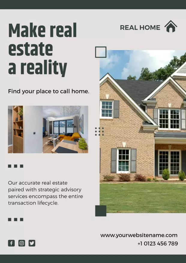Real Estate Property Listing A4 Flyer Template