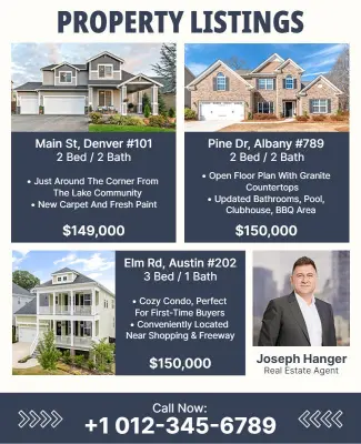 Real Estate Property Listings Flyer Template