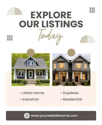 Real Estate Property Listings Poster Template