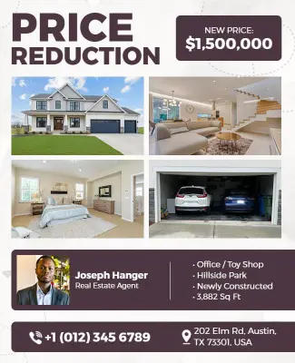 Real Estate Property Price Reduction Flyer Template