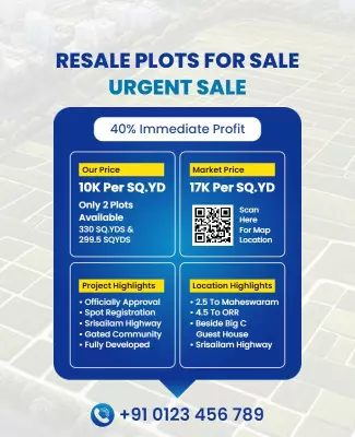 Real Estate Resale Plots Urgent Sale Flyer Template