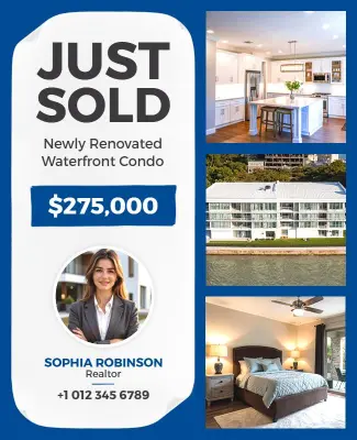 Real Estate Waterfront Condo Just Sold Flyer Template