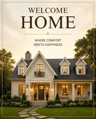 Real Estate Welcome Home Poster Template