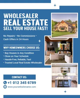 Real Estate Wholesale Property Buying Flyer Template