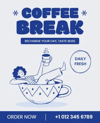 Recharge with Coffee Break Poster Template