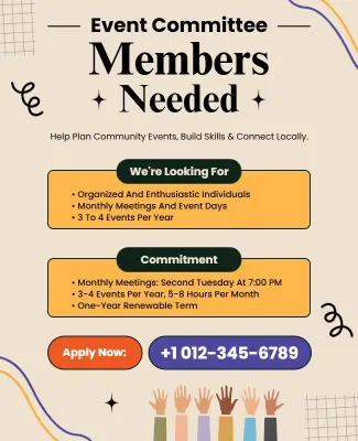 Recruitment for Event Committee Members Flyer Template