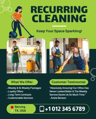 Recurring Cleaning Service Promotional Flyer Template